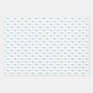 blue watercolor bows wrapping paper