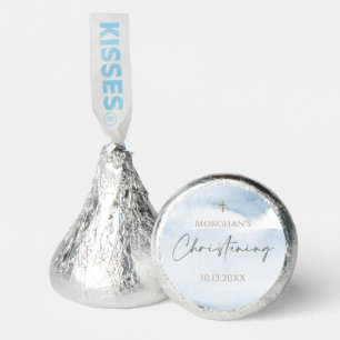 Blue Watercolor Boy Christening Hershey®'s Kisses®