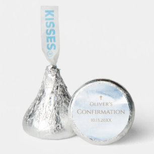 Blue Watercolor Boy Confirmation Hershey®'s Kisses®