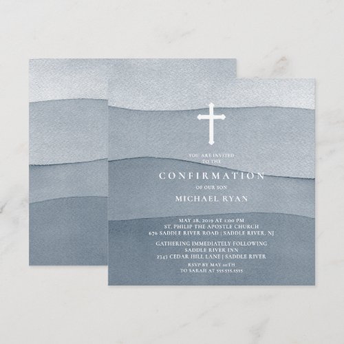 Blue Watercolor Boys Confirmation