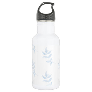 Blue Watercolor Branch Stainless Steel Water Bottle