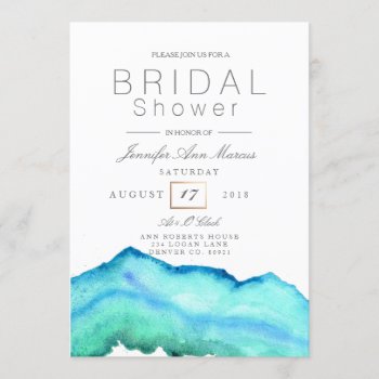 Blue Watercolor | Bridal Shower Invitation by RedefinedDesigns at Zazzle