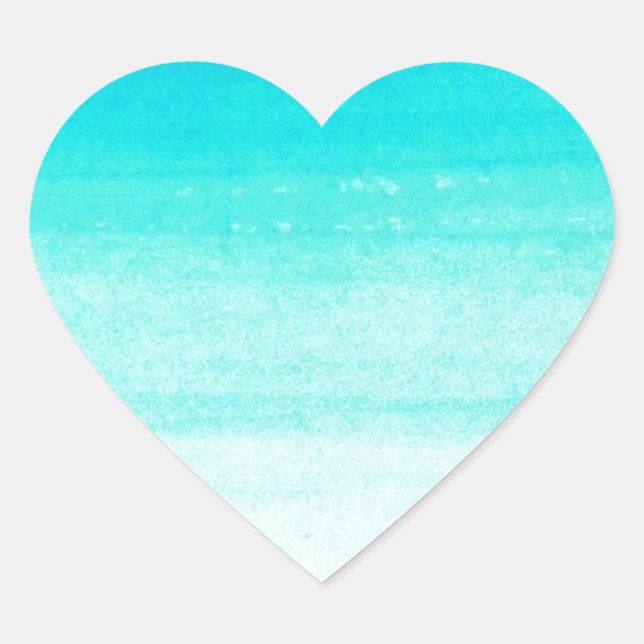 blue watercolor brushstroke heart sticker (Front)