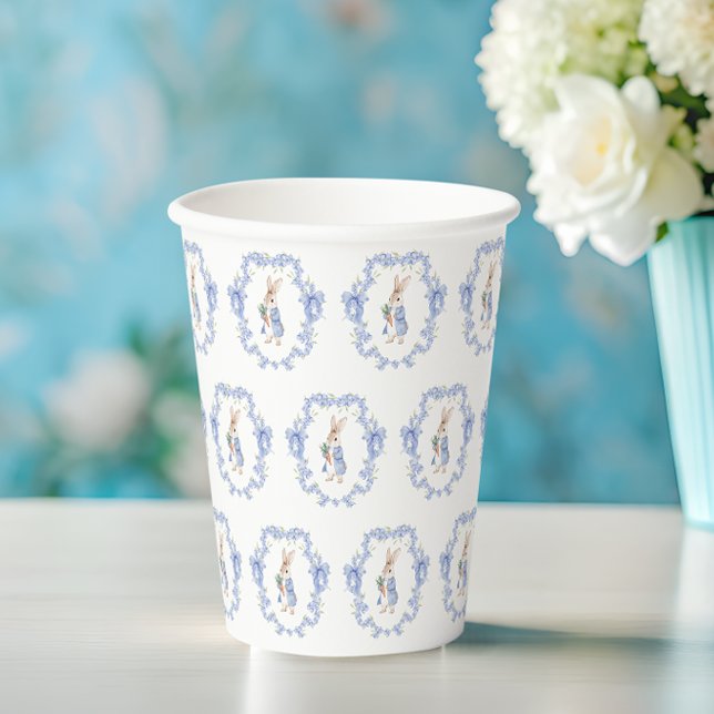 Blue Watercolor Bunny Boy Baby Shower Paper Cups (Creator Uploaded)