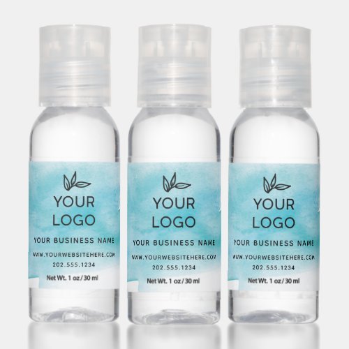 Blue Watercolor Business Branding Custom Logo Hand Sanitizer