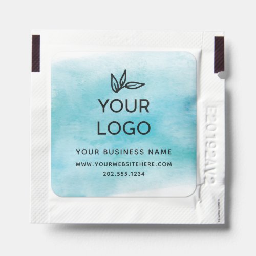 Blue Watercolor Business Branding Custom Logo Hand Sanitizer Packet