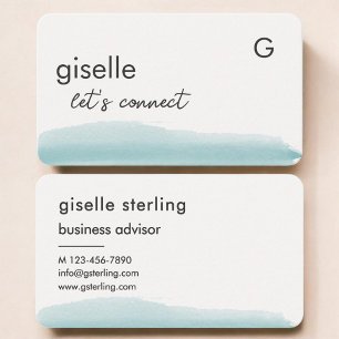 Blue Watercolor Business Card
