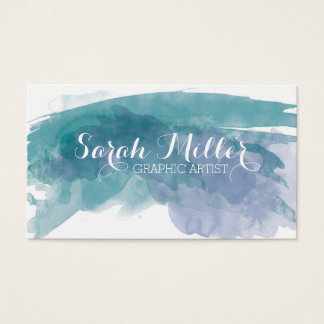 Blue Watercolor Business Card