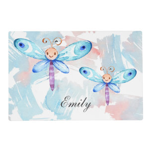 Blue Watercolor Butterflies Placemat