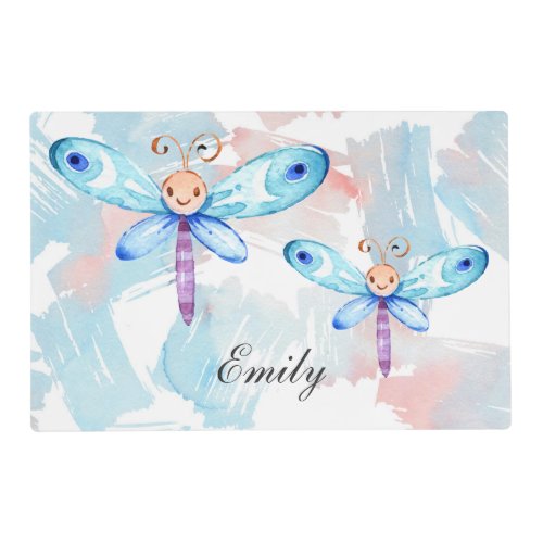 Blue Watercolor Butterflies Placemat