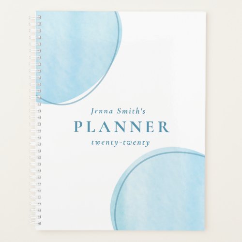 Blue Watercolor Calendar Planner Notebook