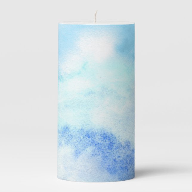 Blue Watercolor Candle (Front)