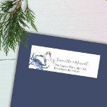 Blue Watercolor Christmas Crab Address Labels<br><div class="desc">This coastal Christmas watercolor return address label features a replica of my original hand painted crab with holiday lights in shades of red, turquoise, blue and green on a crisp white background. Your names and return address details are set in a modern hand lettered script and sans serif font. Personalize...</div>