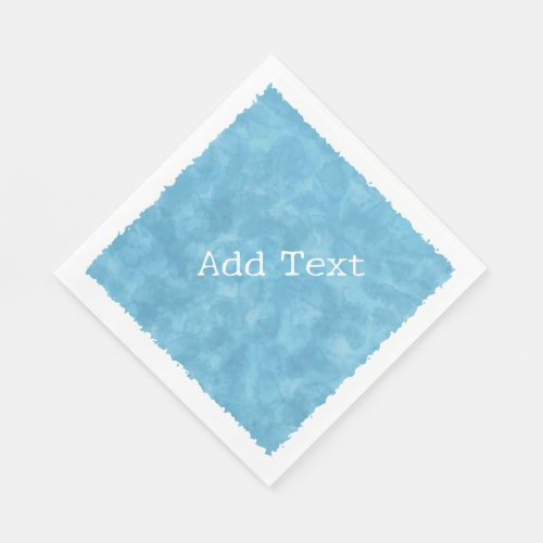 Blue Watercolor Custom Text Baby Shower Napkins