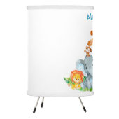 Blue Watercolor Cute Safari Jungle Animals Tripod Lamp (Left)