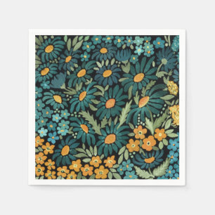 Blue watercolor daisies napkins