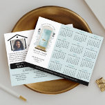 Blue Watercolor Door Real Estate Calendar 2024 Postcard<br><div class="desc">Beautiful and elegant real estate business 2024 calendar marketing postcard. Our design features our own hand-painted watercolor blue front door. Accented with touches of gold on the mailbox slot, door handle, and door kickplate. Modern black outdoor wall lights and a burlap welcome doormat complete this charming real estate design. Personalize...</div>
