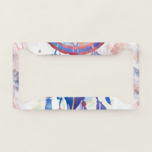 Blue Watercolor Dreamcatcher Modern Boho License Plate Frame