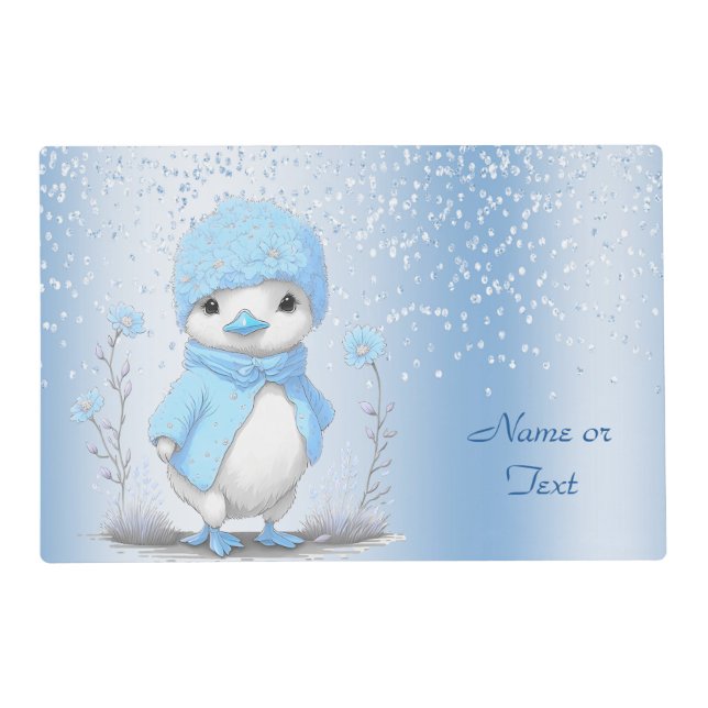 Blue Watercolor Duck Placemat (Front)