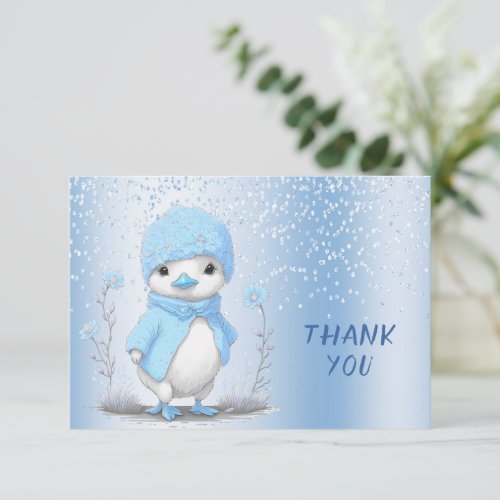 Blue Watercolor Duck Thank You Card