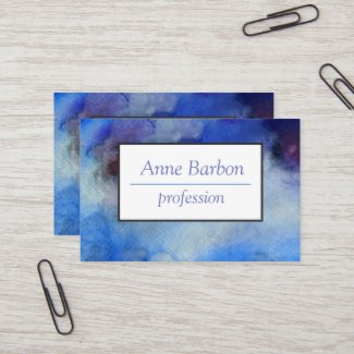 Blue Watercolor  Elegant Business Card