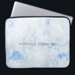 Blue Watercolor Elegant Laptop Sleeve<br><div class="desc">Elegant laptop sleeve with your name over a hand painted blue watercolor background.</div>