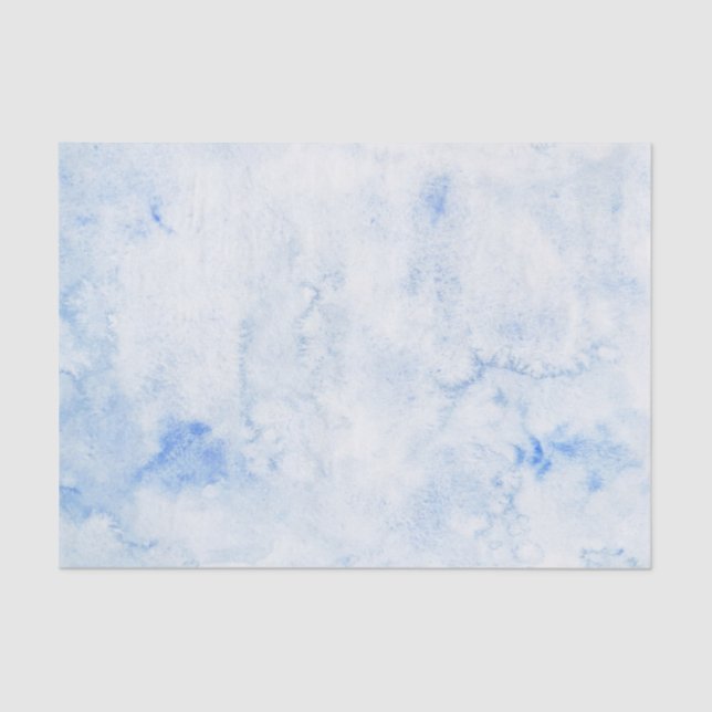 Blue Watercolor Elegant Tissue Paper (Front)