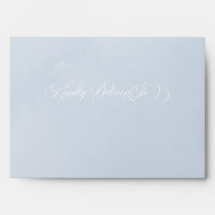 Blue Watercolor Enchanting Cloudscape Wedding Envelope