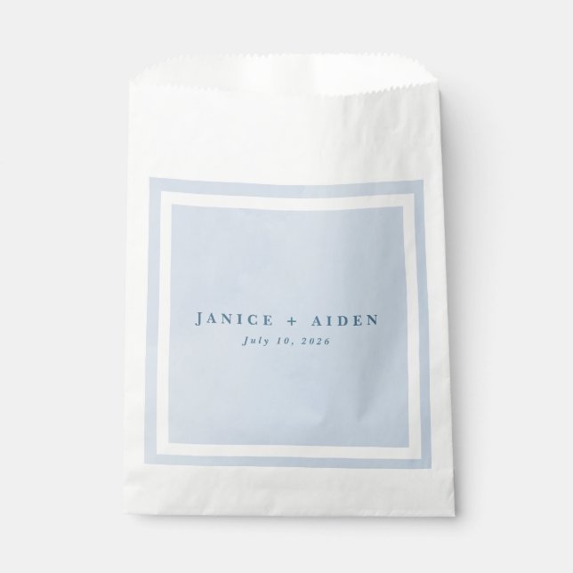 Blue Watercolor Enchanting Cloudscape Wedding Favor Bag (Front)