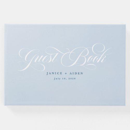 Blue Watercolor Enchanting Cloudscape Wedding Guest Book