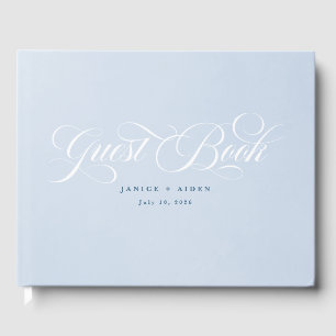 Blue Watercolor Enchanting Cloudscape Wedding Guest Book