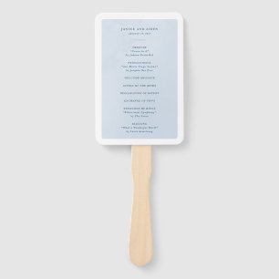 Blue Watercolor Enchanting Cloudscape Wedding Hand Fan