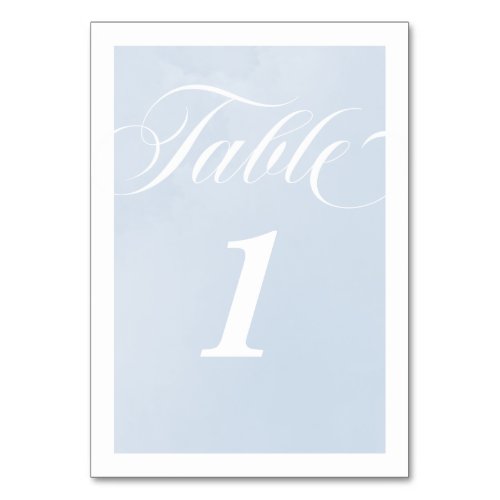 Blue Watercolor Enchanting Cloudscape Wedding  Table Number