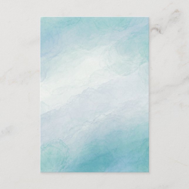 Blue watercolor enclosure card (Front)