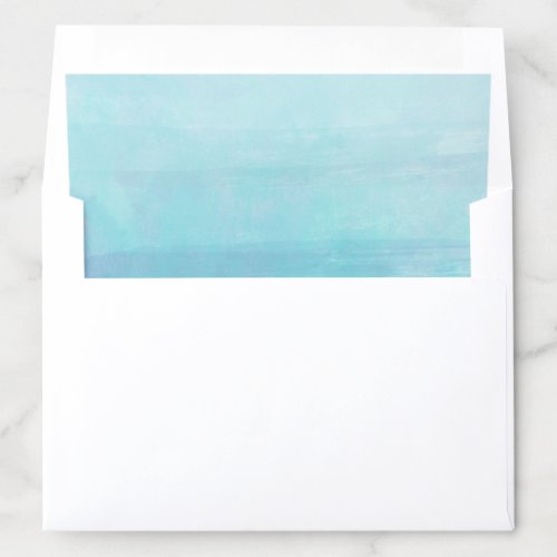 Blue Watercolor Envelope Liner 5x7 A7