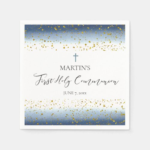 blue watercolor  First Communion