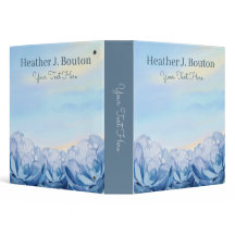 Blue Watercolor Floral Binder Cover Design