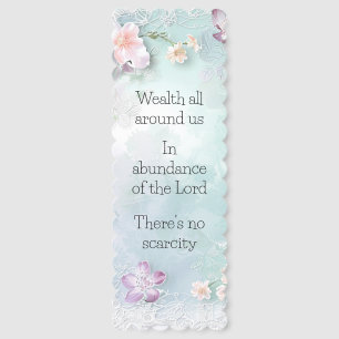 Blue Watercolor Floral Haiku Bookmark