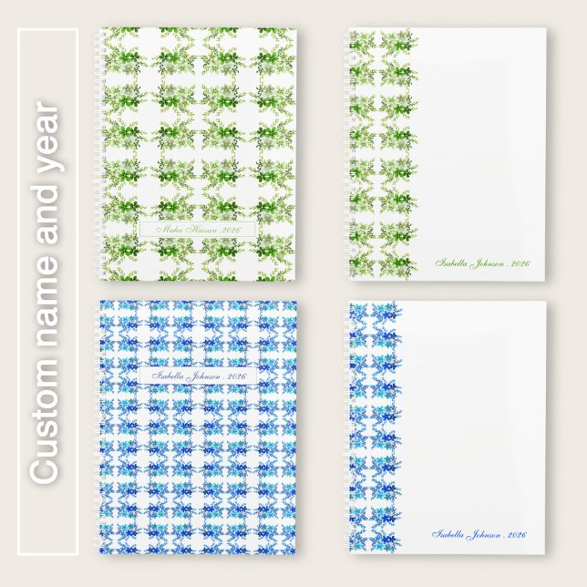 Blue Watercolor Floral Personalized Planner (Creator Uploaded)