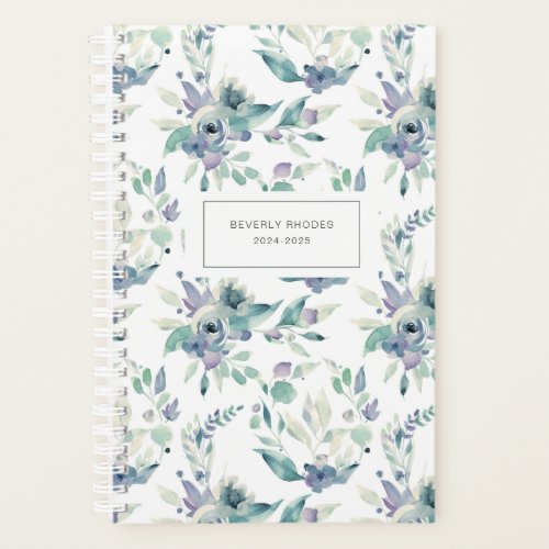 Blue Watercolor Floral Planner