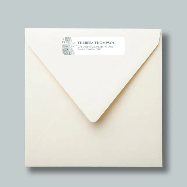 Blue Watercolor Floral Return Address Custom Label | Zazzle