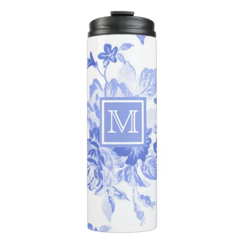 Blue Watercolor Floral  Thermal Tumblr Thermal Tumbler