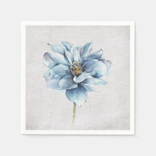 Blue Watercolor Flower Napkins