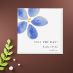 Blue Watercolor Flower Save The Date Wedding Magnet<br><div class="desc">Surprise your future wedding guests with this elegant and modern save the date wedding magnet. This is a very creative way to announce your engagement. Illustrated and designed by Patricia Alvarez.</div>