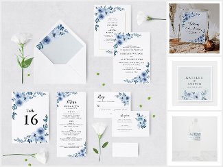 blue watercolor flowers