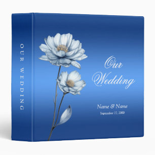 Blue Watercolor Flowers Album Binder