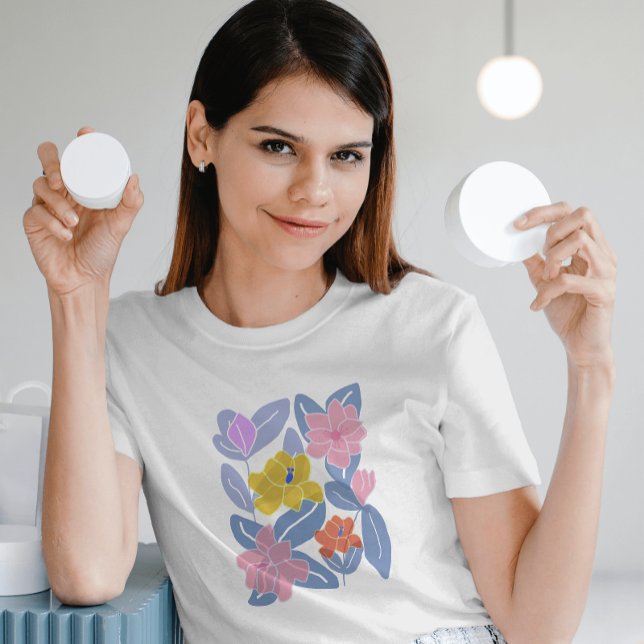 Blue watercolor flowers feminine chic elegant T-Shirt (Creator Uploaded)