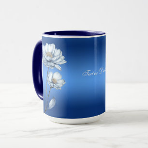 Blue Watercolor Flowers Mug
