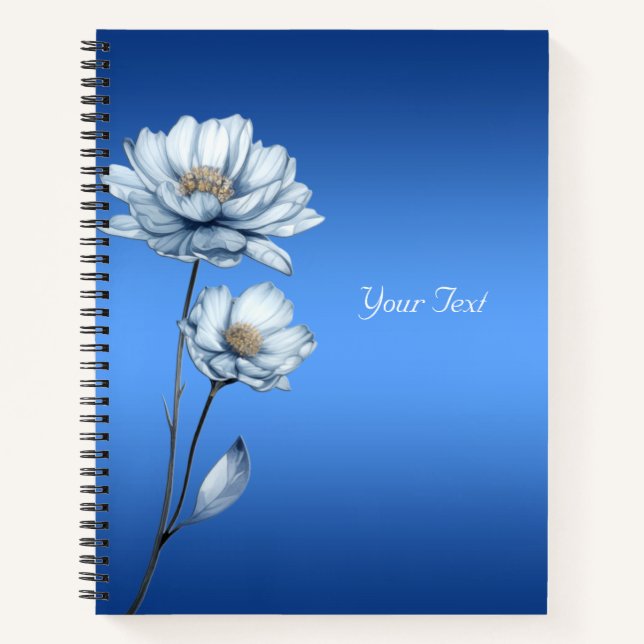 Blue Watercolor Flowers Notebook (Front)