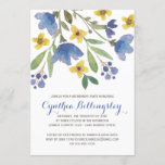 Blue Watercolor Flowers | Retirement Party Invitation